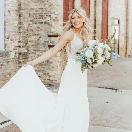 Shannon Ihrke in a wedding dress.